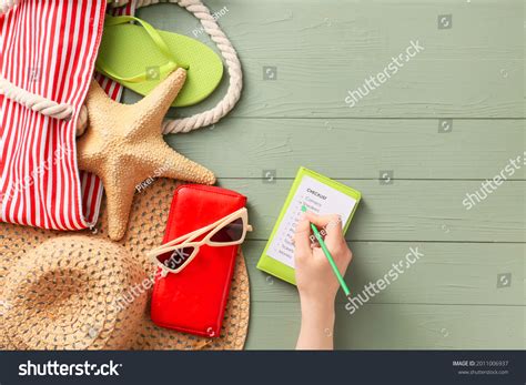 Woman Making Checklist Things Pack Travel Stock Photo 2011006937 ...