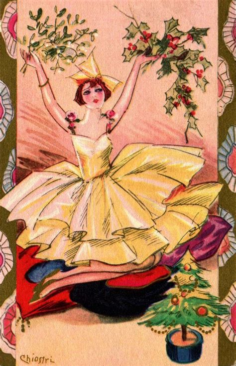 Sofia Chiostri (Italian 1898-1945) - Vintage Art Deco Christmas card | Vintage christmas cards ...