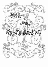 You Are Awesome Coloring Page  Etsy sketch template
