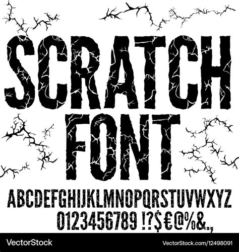 Cracked font Royalty Free Vector Image - VectorStock