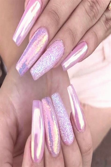 49 Best Glitter Nail Art Ideas For Glam Looks | Lilac nails, Pink holographic nails, Glitter ...
