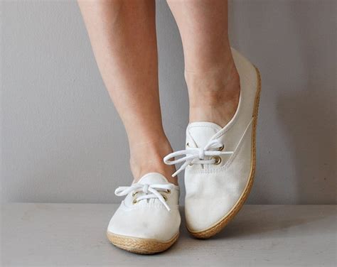 Espadrille Sneakers / White Canvas Shoes / 70s Canvas Shoes - Etsy