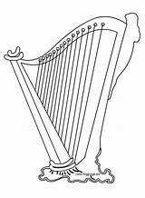 Harp Harfe Colorir Harpa Harpe Adults Malbücher Zentangle Celtique  sketch template