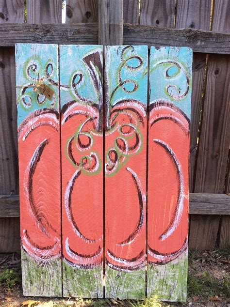 My pallet pumpkin painting for fall | Pallet painting, Paper towel holder, Pallet art