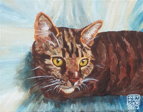 Tabby, Original Oil Painting of Cat on 8 X 10 Canvas Boardlovely Gift for Cat Lovers or as Wall ...