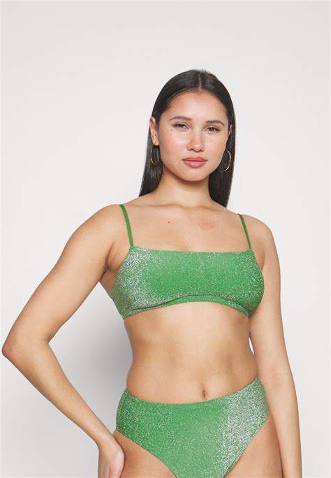 Lindex SWIM BRA TEYANA BANDEAU - Bikini top - dark green/evergreen - Zalando.ie