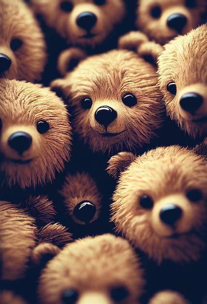 Premium Photo | Group of cute bear for wallpaper and graphic designs 2D Illustration