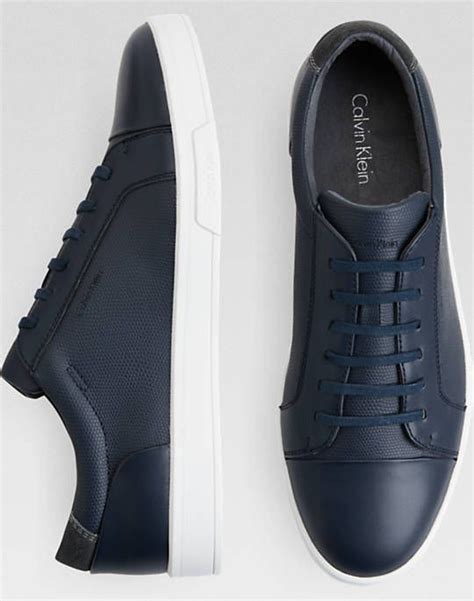 Calvin Klein Barrington Navy Sneakers - Men's Shoes | Men's Wearhouse ...