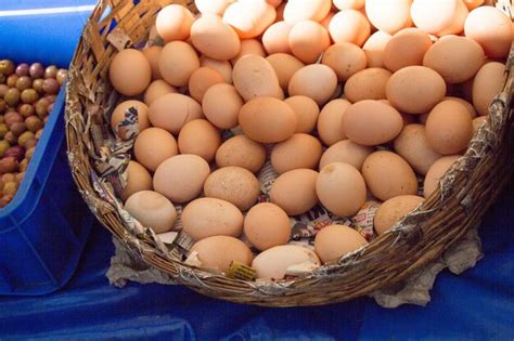 Premium Photo | Organic fresh farm eggs at the market