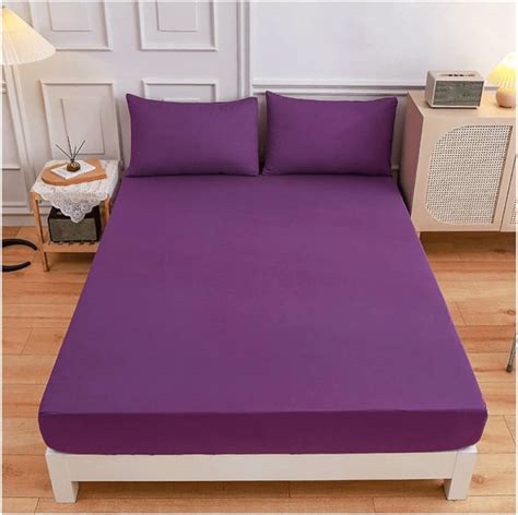 Fitted Bed Sheets Price In Pakistan - Violet- Myhomedecor.pk