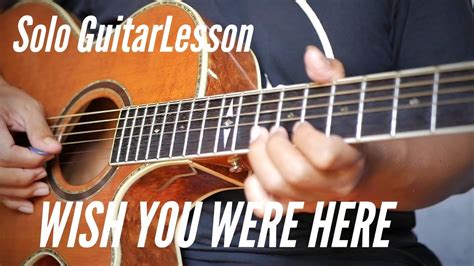 WISH YOU WERE HERE Solo - Pink Floyd Guitar Lesson - YouTube