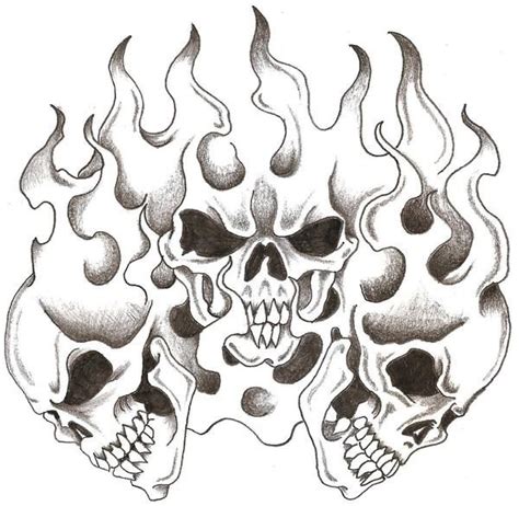 Skulls and Flames by TheLob | Skulls drawing, Skull coloring pages, Skull art tattoo