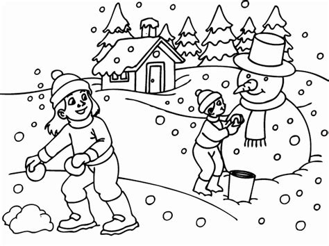 Winter Scene 2 Coloring Page - Free Printable Coloring Pages for Kids