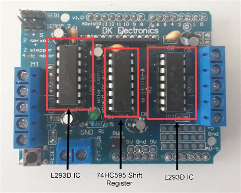 DC motor control using L293D Motor Shield and Arduino