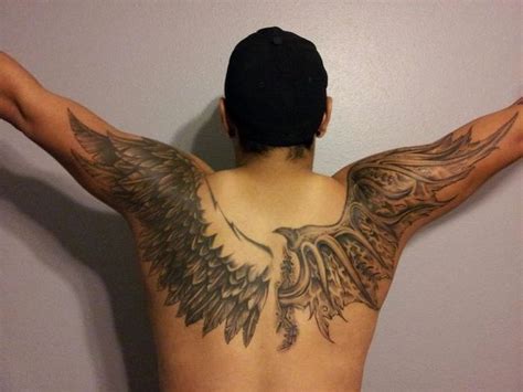 Angel Wings Tattoo On Back And Arms - Viraltattoo