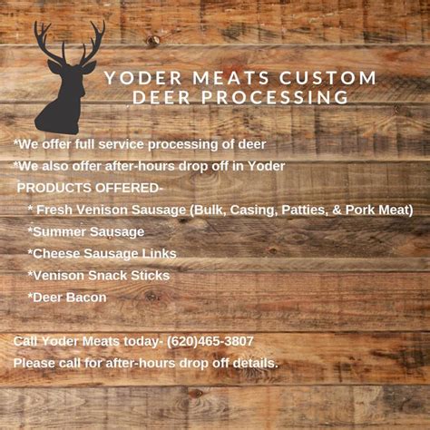 Yoder Meats - Today is opening regular firearm hunting... | Facebook