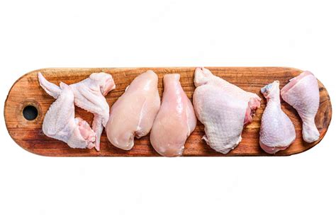 Premium Photo | Different types of raw chicken meat poultry Isolated on ...