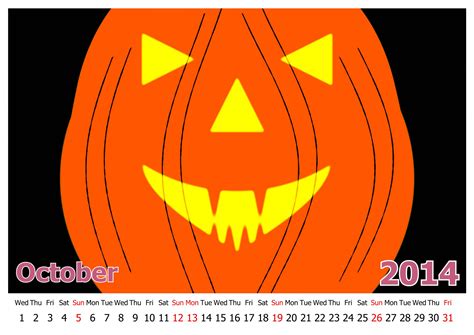 October 2014 Calendar Free Stock Photo - Public Domain Pictures