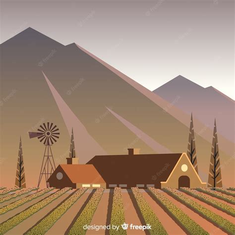 Free Vector | Farm landscape