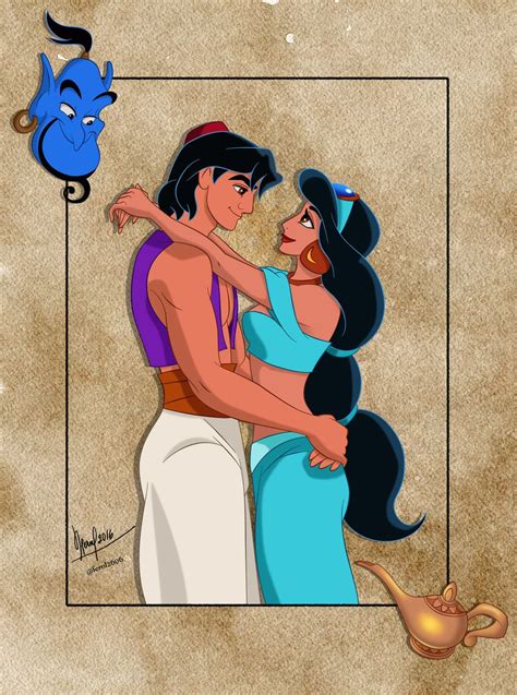 Aladdin and Jasmine fan art | Aladdin and jasmine, Disney princess art ...