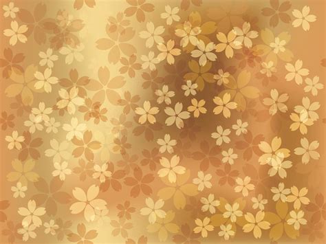 Seamless Vector Gold Background Illustration With Cherry Blossoms In Full Bloom. Horizontally ...