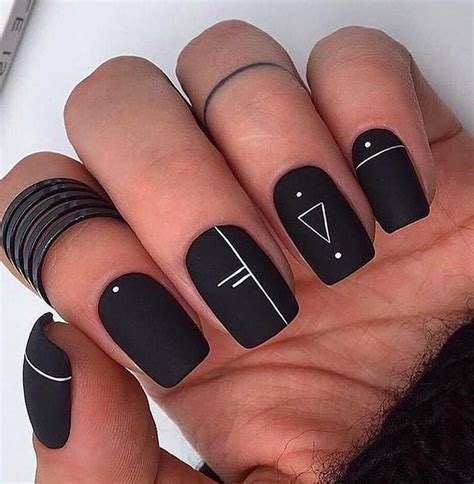 60+ Trendy Matte Black Nails Designs Inspirations For Ladies in 2020 | Black acrylic nails ...