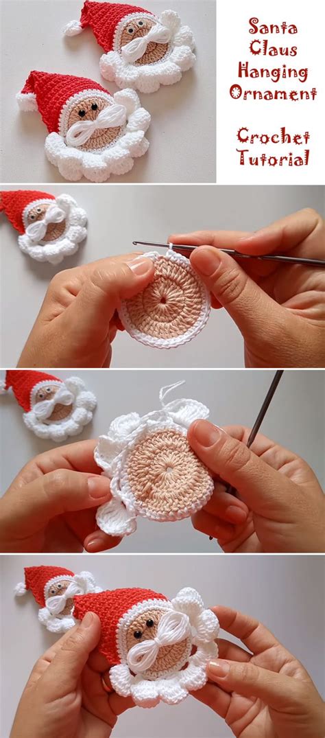 Quick and Easy Santa Claus Crochet Ornament Tutorial