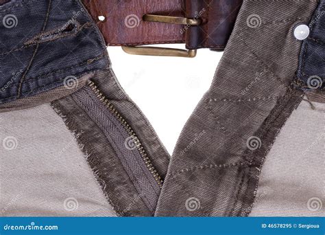 Open Zip Fly Pants Men. Stock Photo - Image: 46578295