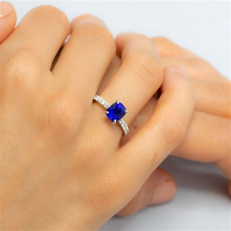 2.67ct Natural Sapphire Ring Solitaire Sapphire Engagement Ring