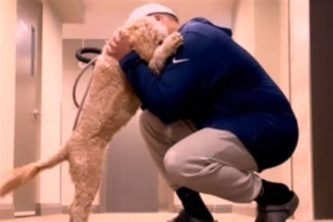 Watch viral: Dog hugs her owner before leaving