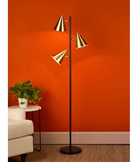 Branco 3lt Floor Lamp Matt Black & Brass – Castle Lighting