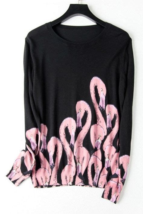 Women's Elegant Flamingo Design Sweater | Flamingo outfit, Sweaters, Pink flamingos