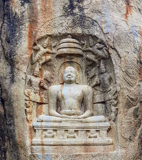 Relief sculpture of Mahavira, the last Jaina Tirthankara, at Chetti Podavu village, Samanar ...