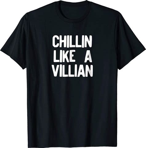 Amazon.com: Chillin Like A Villain T-shirt Funny Halloween Tee: Clothing