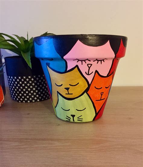 Flower Pot Art, Clay Flower Pots, Flower Pot Crafts, Clay Pot Crafts, Cat Crafts, Garden Crafts ...