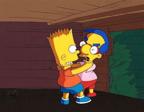 Bart and Milhouse fighting