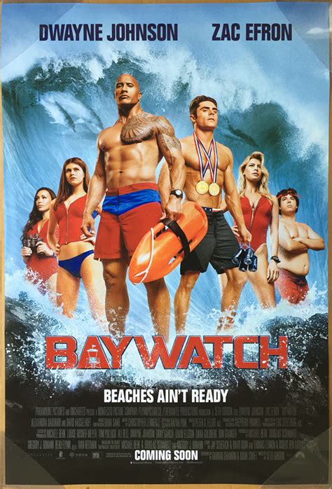 BAYWATCH MOVIE POSTER 2 Sided ORIGINAL INTL Ver B 27x40 DWAYNE JOHNSON ZAC EFRON | eBay