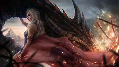 Game Of Thrones, Daenerys Targaryen, Dragon, House Targaryen, Artwork ...