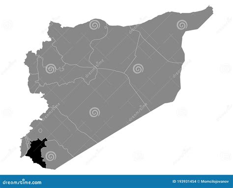 Location Map of Daraa Governorate Stock Vector - Illustration of flat ...