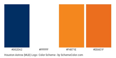 Houston Astros (MLB) Logo Color Scheme » Brand and Logo » SchemeColor.com