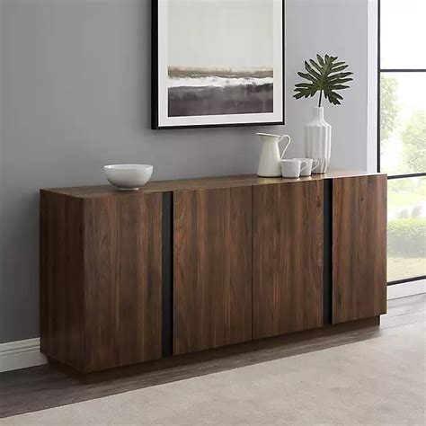 Dark Walnut Wood and Black Metal Sideboard | Kirklands Home