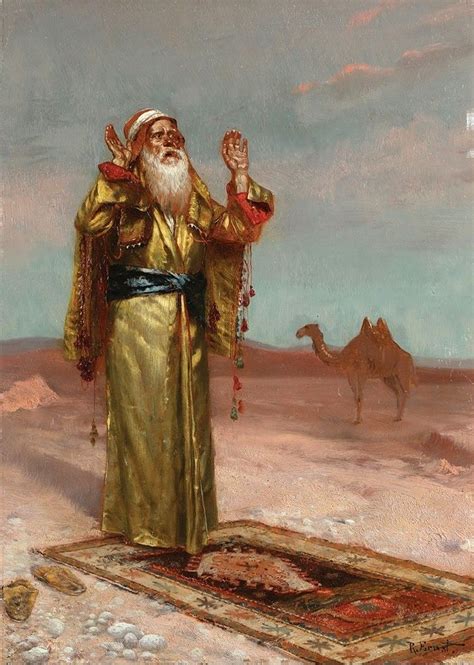 Man Praying in the Desert Painting | Rudolf Ernst Oil Paintings