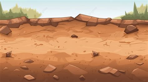 Cartoon Dirt Ground Layer Textured Game Surface For Level Design Vector Illustration Background ...