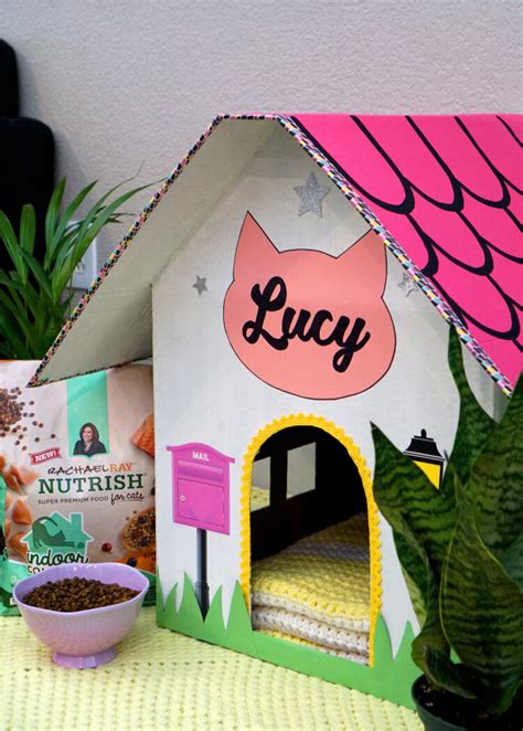 DIY Cardboard Cat House - Happiness is Homemade