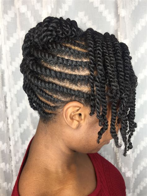 Short Black Hair 2016 | Hair Designs For Black Women | Big Braid Ponytail | Two strand twist ...