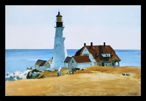 'Portland Lighthouse' by Edward Hopper Framed Painting Print Portland Lighthouse, Lighthouse Art ...