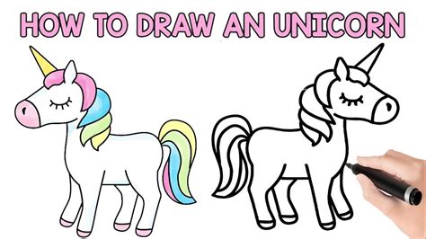 How to Draw Unicorn - Drawing a Cute Unicorn - Learn Colors with Unicorn Art