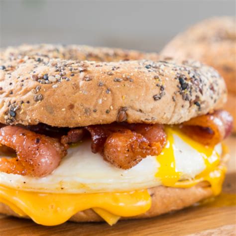 Bacon Egg and Cheese Bagel Recipe - Oh Snap! Cupcakes