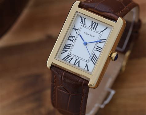 Men's Rectangular Vintage Retro Analog Dress Watch Gold Chatsworth With ...