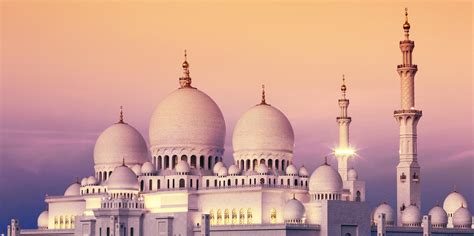 Abu Dhabi Sheikh Zayed Mosque Au Coucher Du Soleil Image stock - Image du piliers, religion ...